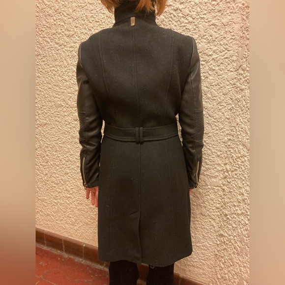 Mackage black wool / leather coat - Picture 12 of 12